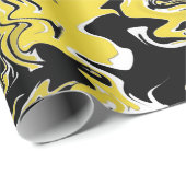 Zwemelen van zwart, wit en geel cadeaupapier (Rol Hoek)