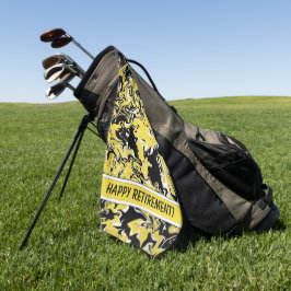 Zwemelen van zwart, wit en geel golfhanddoek