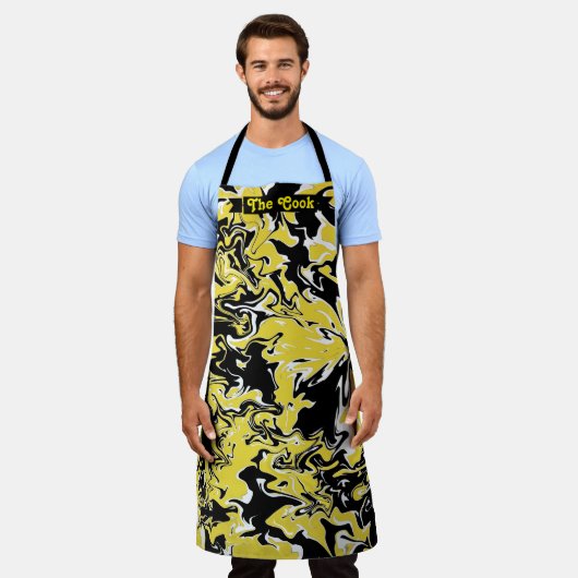 Zwemelen van zwart, wit en geel schort (Gedragen)