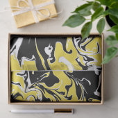 Zwemelen van zwart, wit en geel tissuepapier (Geschenk)