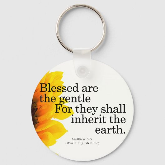Zwemelen voor Gentleness Matthew 5:5 Sleutelhanger (Voorkant)