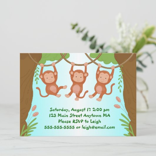 Zwemelend Kind van apen Aanwezigheid Kaart (Staand voorkant)