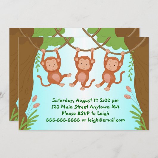 Zwemelend Kind van apen Aanwezigheid Kaart (Voorkant / Achterkant)