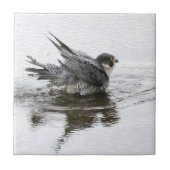 Zwemelend kleine keramische tegel tegeltje (Voorkant)