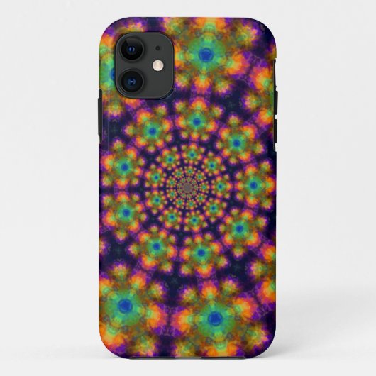 Zwemelend Paars groen Kaleidoscope Pattern Hoesje- Case-Mate iPhone Case (Achterkant)