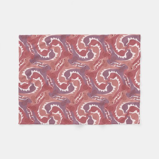 Zwemelende draden Tesselatie Zacht rode dop 8 Fleece Deken (Voorkant (Horizontaal))