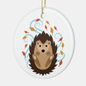 Zwemelende Herfst Hedégel Keramisch Ornament (Links)