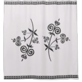 Zwemelflesje en vulling in sierpatroon douchegordijn (Voorkant)