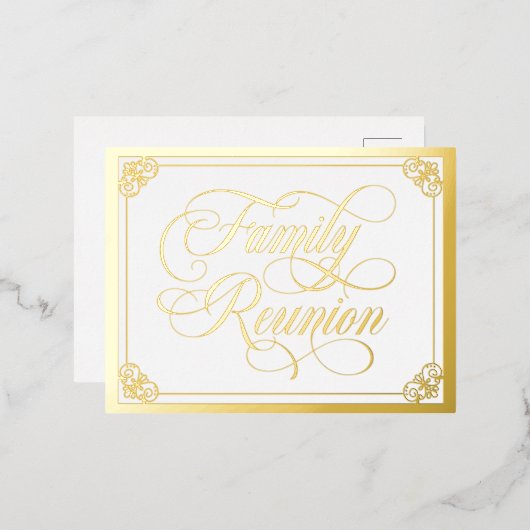 Zwemelijk  gezinshereniging Gold Folie Uitnodiging Briefkaart (Voorkant / Achterkant)