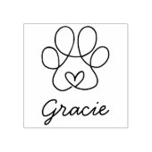 Zwemelijk hart in Pet Paw-afdrukken met handtekeni Rubberstempel (Afrduk)