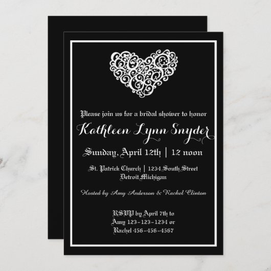 Zwemelijk heetshuwelijk - Uitnodiging voor een bri (Voorkant / Achterkant)