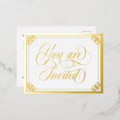 Zwemelijk  Je bent uitgenodigd voor bruiloft Folie Uitnodiging Briefkaart (Voorkant / Achterkant)