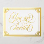 Zwemelijk  Je bent uitgenodigd voor bruiloft Folie Uitnodiging Briefkaart (Voorkant)