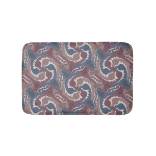 Zwemelinghaaien Tesselation Blue Brown Bathmat 7 Badmat