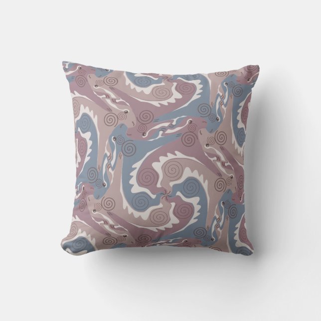 Zwemelinghaaien Tesselation Blue Gray Pillow 1 Kussen (Voorkant)