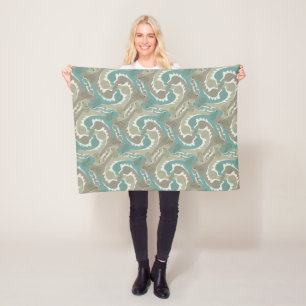 Zwemelingshazen Tesselation Soft Green Blanket 4 Fleece Deken