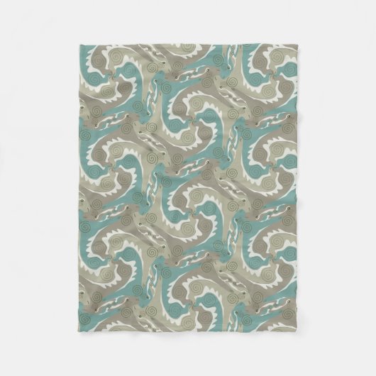 Zwemelingshazen Tesselation Soft Green Blanket 4 Fleece Deken (Voorkant)