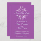 Zwemelt in Paars sparen de Datum Save The Date (Voorkant / Achterkant)