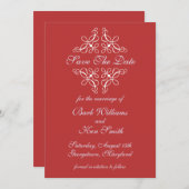 Zwemelt in Rood van het Snoep sparen de Datum Save The Date (Voorkant / Achterkant)