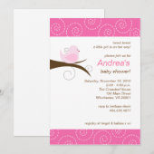 Zwemelvogel Roze Baby shower Kaart (Voorkant / Achterkant)