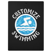 Zwemend Coach - de Naam van het Swim Team van de D Klembord (Achterkant)