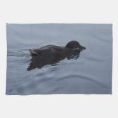 Zwemend Duck in Lake, Natuur Bird Wildlife Blue Theedoek (Horizontaal)