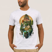 Zwemend Eiland Kamperen Waterval Bos T-Shirt (Voorkant)