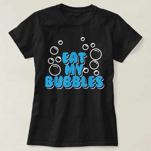 Zwemend Gif-zwembad-wim-team Eet mijn bubbels T-shirt (Design voorkant)