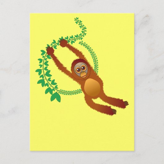 Zwemend Orangutan Briefkaart (Voorkant)