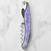 Zwemend Paars Waterverf Ontwerp Gepersonaliseerd Kurkentrekker (Voorkant)