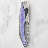 Zwemend Paars Waterverf Ontwerp Gepersonaliseerd Kurkentrekker (Achterkant)