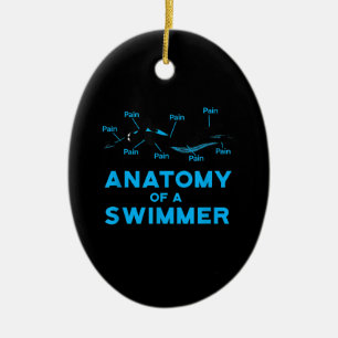 Zwemend Ventilator geeft anatomie van een zwemmer Keramisch Ornament