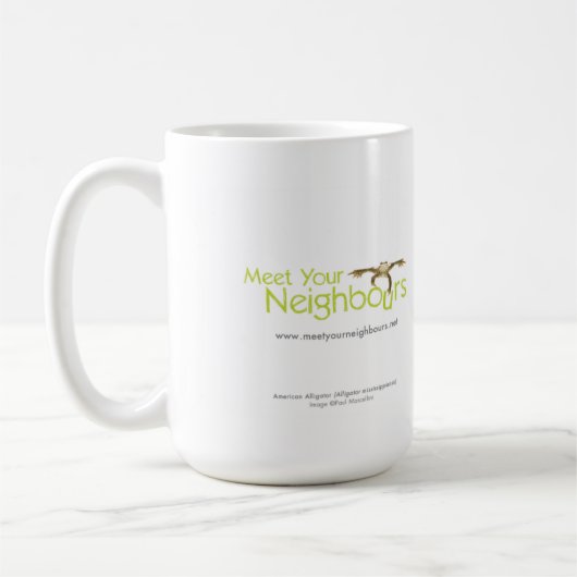 Zwemende Alligator op Witte Achtergrond Mok (Links)