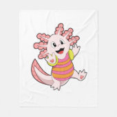 Zwemende axolotl fleece deken (Voorkant)