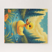 Zwemende baby eend legpuzzel (Horizontaal)