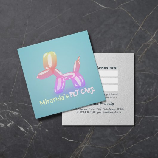 Zwemende badballon voor gezelschapsdieren afsprakenkaartje