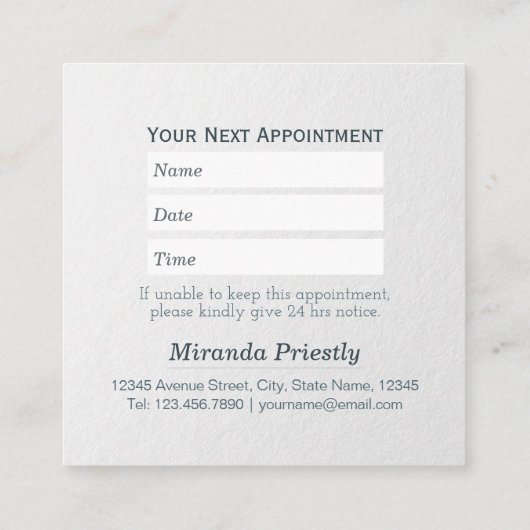 Zwemende badballon voor gezelschapsdieren afsprakenkaartje (Achterkant)