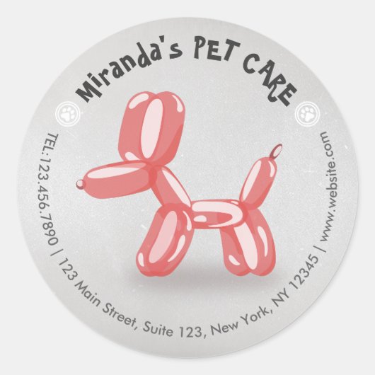 Zwemende badballon voor gezelschapsdieren ronde sticker (Voorkant)