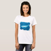 Zwemende Beluga Whales-dames T-Shirt (Voorkant volledig)