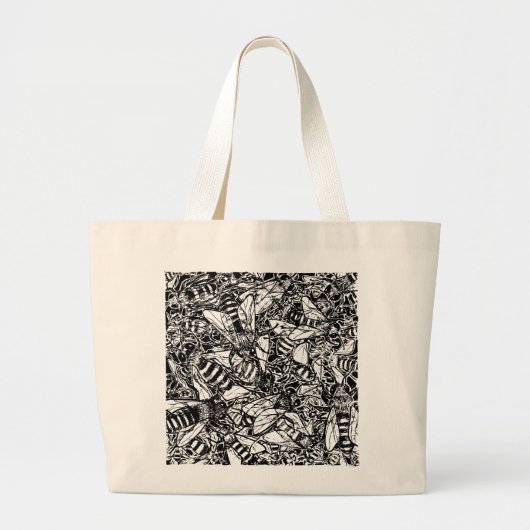 Zwemende Bijen Grote Tote Bag (Voorkant)
