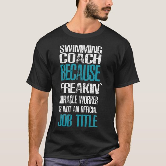 Zwemende Coach idioot-kampioen T-shirt (Voorkant)