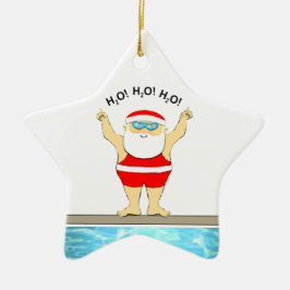 Zwemende feestcadeaus keramisch ornament