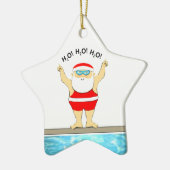 Zwemende feestcadeaus keramisch ornament (Links)