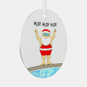 Zwemende feestcadeaus metalen ornament (Voorkant Rechts)