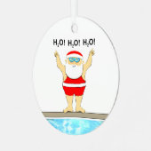 Zwemende feestcadeaus metalen ornament (Voorkant links)