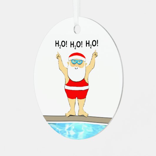 Zwemende feestcadeaus metalen ornament (Voorkant links)