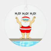 Zwemende feestcadeaus metalen ornament (Achterkant)