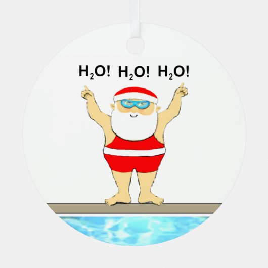 Zwemende feestcadeaus metalen ornament (Achterkant)