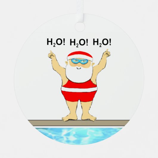 Zwemende feestcadeaus metalen ornament (Voorkant)