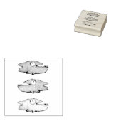 Zwemende gelukkige vis rubberstempel (Gestempeld)